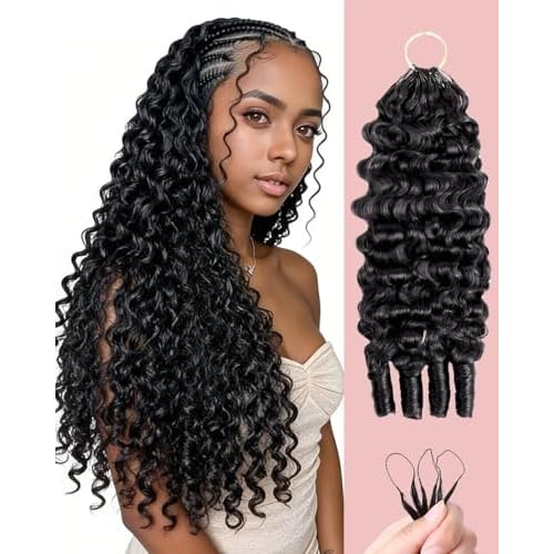 Human Crochet Hair for Black Women, 18 Inch Feather Human Hair Crochet Extensions 55g 40 Strands, Miracle Knots Hair Bundles, Soft Lightweight Burmese Curly Texture for Protective Styles