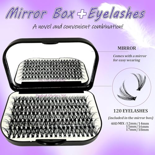 DNSGOOR DIY Lash Extension Kit 804Pcs - D Curl with Bond & Seal, Remover, Tweezers & Storage Box