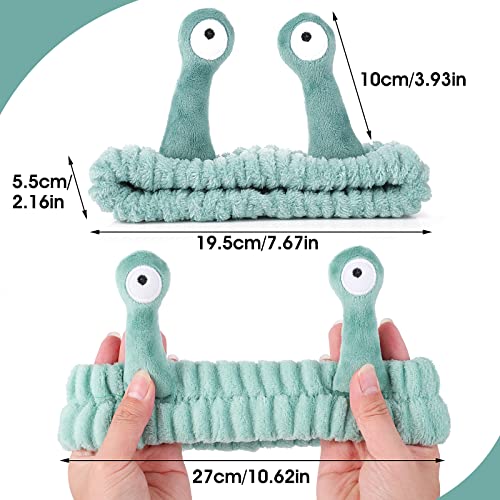 WLLHYF Snail Cartoon Spa Headband - Soft Microfiber Fleece for Face Washing