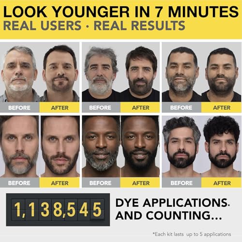 Reusable Hair & Beard Dye for Men ? Dark Brown 3.1 | Up to 5 Uses, 7 Minutes | Natural Gray Coverage, No-Drip Cream with SkinArmour¢ç ? Cleverman