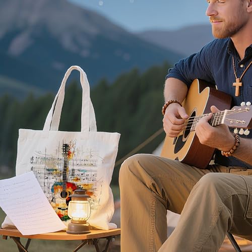 Floral Music Tote Bag for Women | Reusable Canvas Design