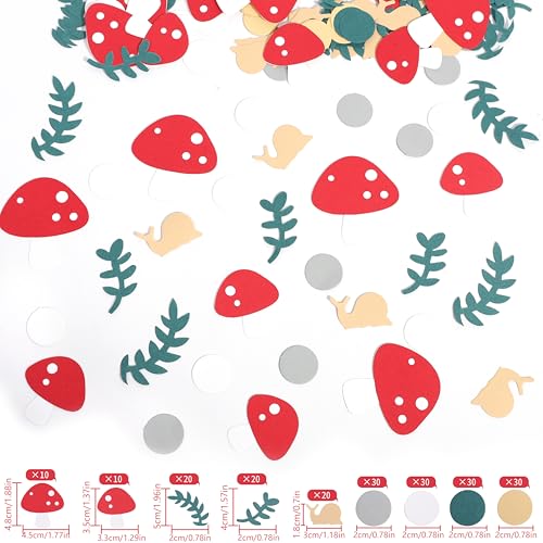 200pcs Mushroom Confetti for Woodland Party Decor