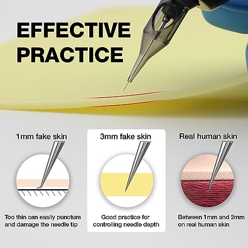 Usiriy 3mm Thick Tattoo Practice Skin Kit with 15pcs Stencil Transfer Paper