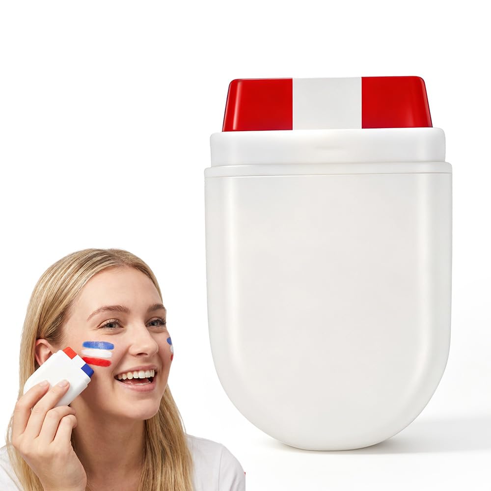 Face Paint Stick for Sports Fans - Washable Red, White & Green Glitter | Perfect for Baseball & Soccer Games