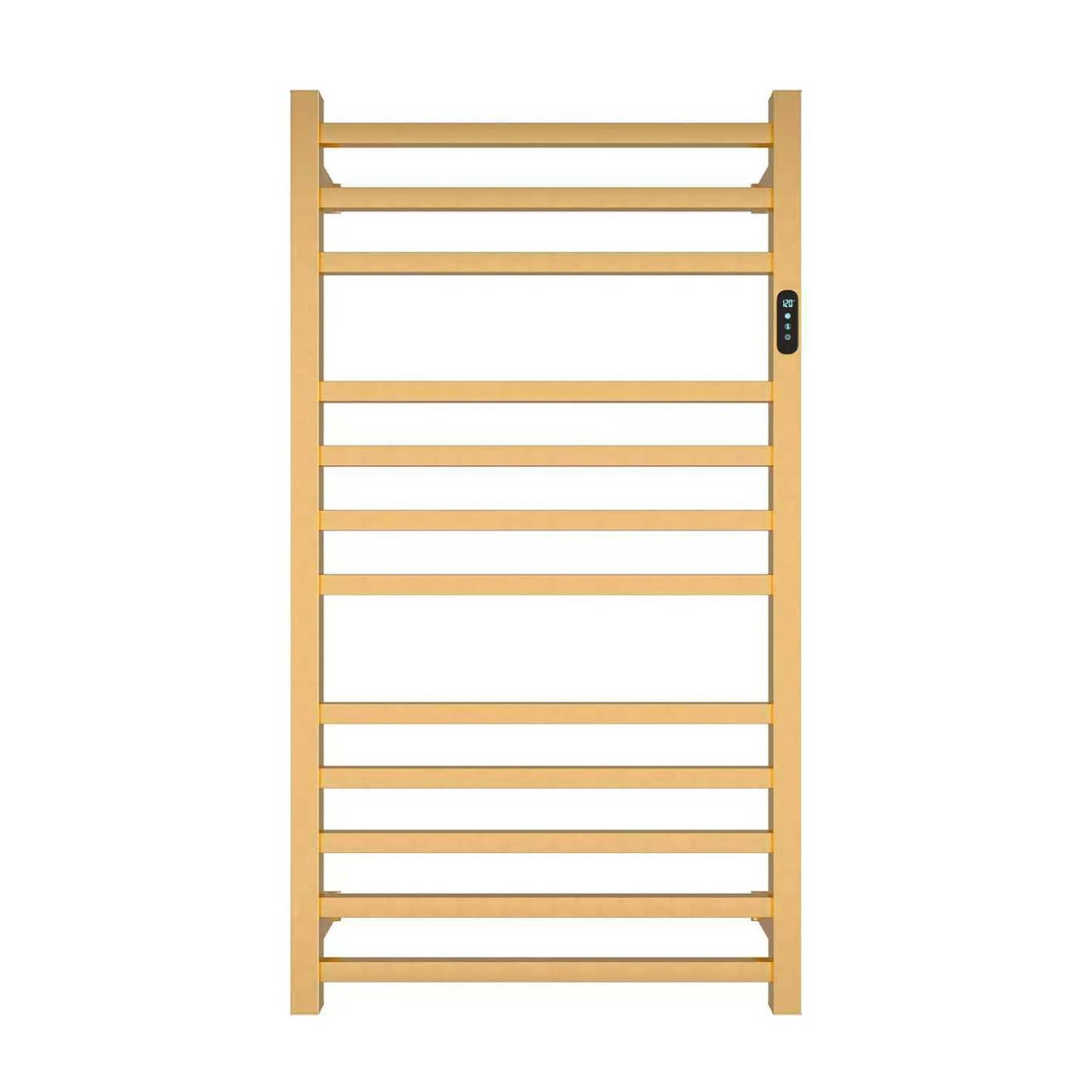 Luxury Heated Towel Rack Wall Mounted Towel Warmers, 12 Bars Towel Warmer Rack for Bathroom with Timer & Temperature Multi-Level Adjustable, Hardwired and Plug-in Compatible (Brushed Gold)