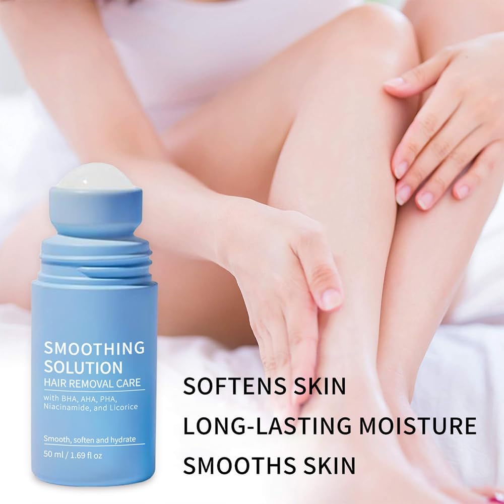 LINEDSON Ingrown Hair Treatment Smoothing Solution Ingrown Hair Serum Underarm Soothing Roller Long-Lasting Moisturizing After Shaving for Women and Men