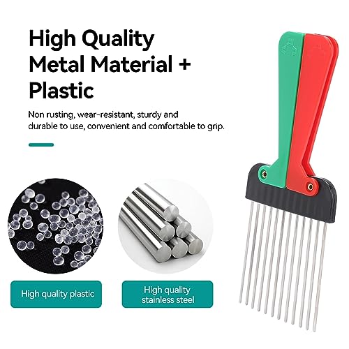 Agatige Metal Afro Pick Comb - 2 Pack Wide Tooth Hair Styling Tool