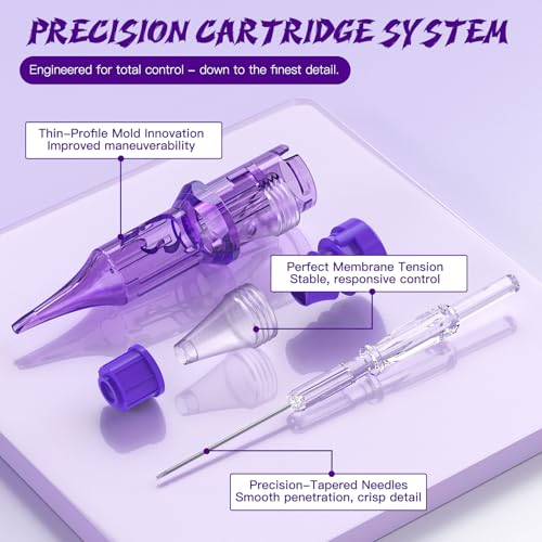Wormhole Tattoo Cartridge Needles 50pcs Mixed Sizes RL+RS+M1 (#12) for Professional Tattoo Pen