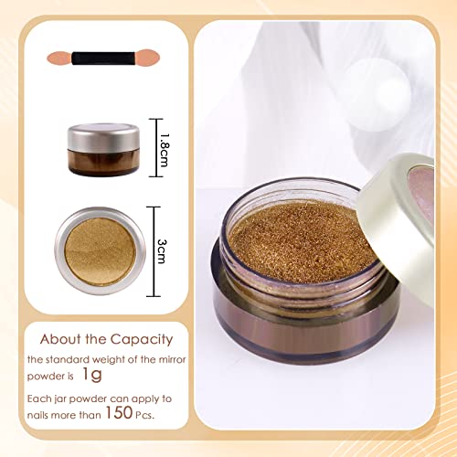 Laza Gold Chrome Nail Powder - Mirror Effect Metallic Glitter