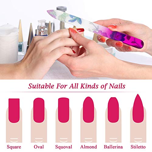 5-Pack Crystal Glass Nail Files with Protective Case - Gentle Manicure Set