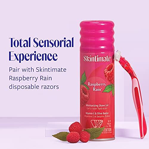 Skintimate Signature Scents Moisturizing Shave Gel for Women Raspberry Rain with Vitamin E and Olive Butter - 2.75 Ounce (Pack of 12)