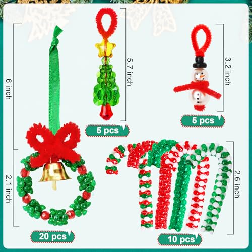 AWHETIE Christmas Beaded Ornament Kit - 40 Sets for Festive Decor