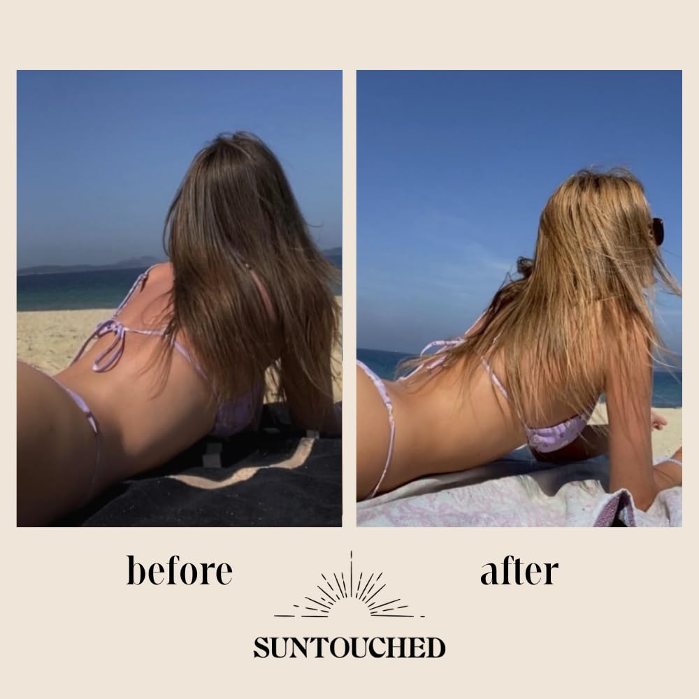 Suntouched Hair Lightener for Dark Hair - Natural Highlights Without Foils or Ammonia - Sun-Activated Gradual Lightening Spray for Brown to Black Hair with Chamomile - 3.38 Fl Oz