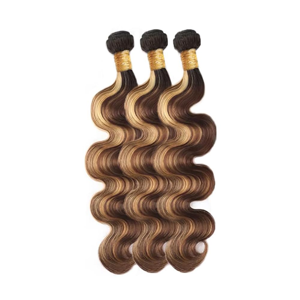 P427 Bundles Human Hair Blonde Body Wave Bundle 18 20 22 Inch 300g Brazilian Virgin Hair 3 Bundles Highlight Bundle Hair Weave