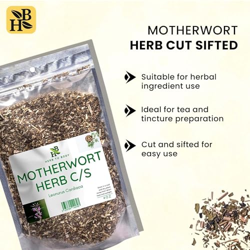 Motherwort Herb Cut & Sifted - 4 oz Wildcrafted Leonurus Cardiaca for Herbal Tea