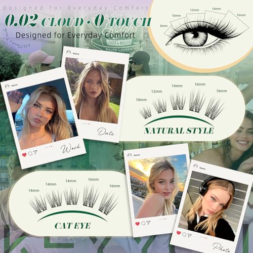 KEYYOU C Curl Cloud-B 8-16mm Wispy Lash Clusters Kit