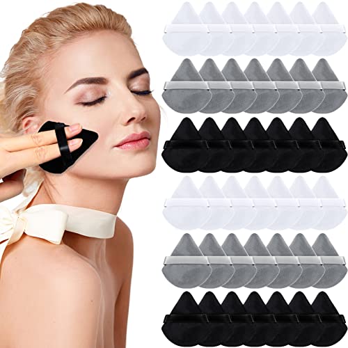 90 Pcs Triangle Powder Puff Set - Soft Makeup Sponges with Strap for Face