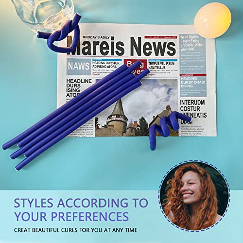 60-Piece Flexible Foam Hair Curling Rods Set with 2 Rat Tail Combs
