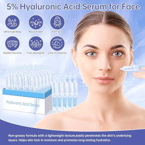 Mopayzer HA-1 5% Hyaluronic Acid Serum Vials - Ultra-Hydrating Face Treatment, 30 Single-Use Ampoules