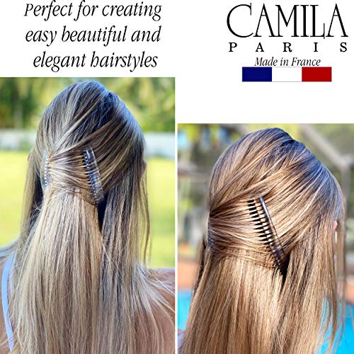 Camila Clear Large French Twist Hair Side Comb - 4" Clip
