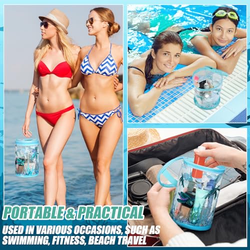 Sanwuta Clear Waterproof Travel Toiletry Bag, Ocean Pattern Cosmetic Pouch