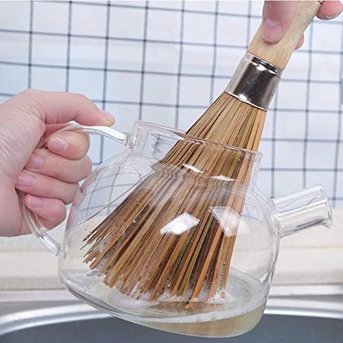 Natural Bamboo Wok Brushes - 2 Pack Kitchen Cleaning Tools