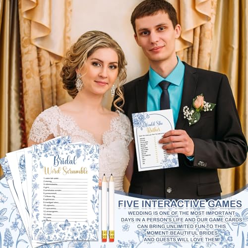 Bridal Shower Game Set - 145 Pcs Sunflower Floral Cards & Pencils