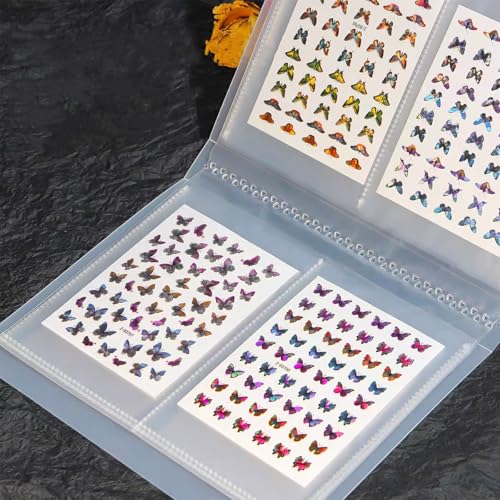 HLQHXWHZT Medium Nail Sticker Book Binder for Nail Decals Storage - Holds 160 Pieces