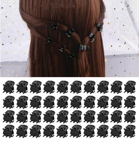 Mini Hair Claw Clips 100 Pack - Small Plastic Hair Accessories for Women & Girls