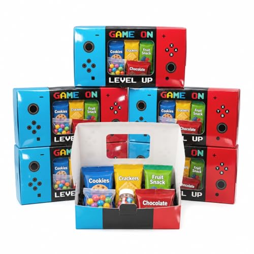 Video Game Party Favor Boxes - 12 PCS with Window for Kids' Birthdays