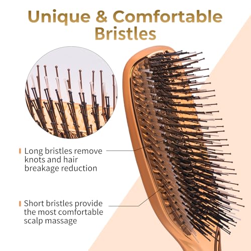 KSYN KO-KO Rose Gold Hair Brush for Women - Detangling & Scalp Massage
