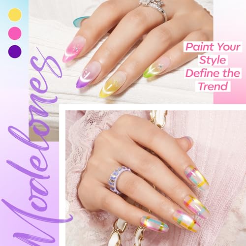 modelones Gelée Gleam Grid Cat Eye Gel Nail Polish Set - 6 Colors