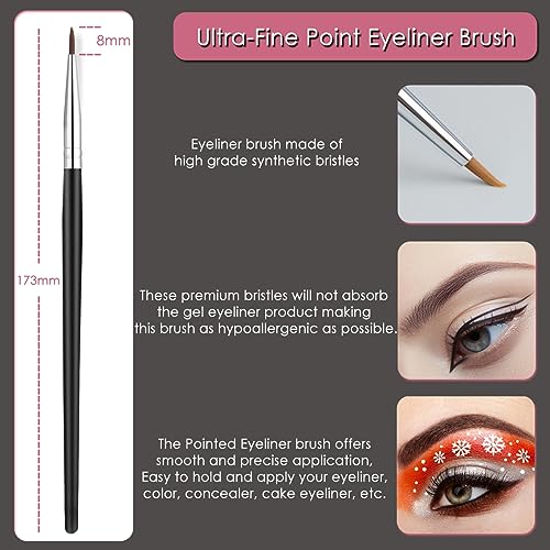 5-Piece Eye Brush Set for Makeup: Eyebrow, Eyeliner & Lash Tools