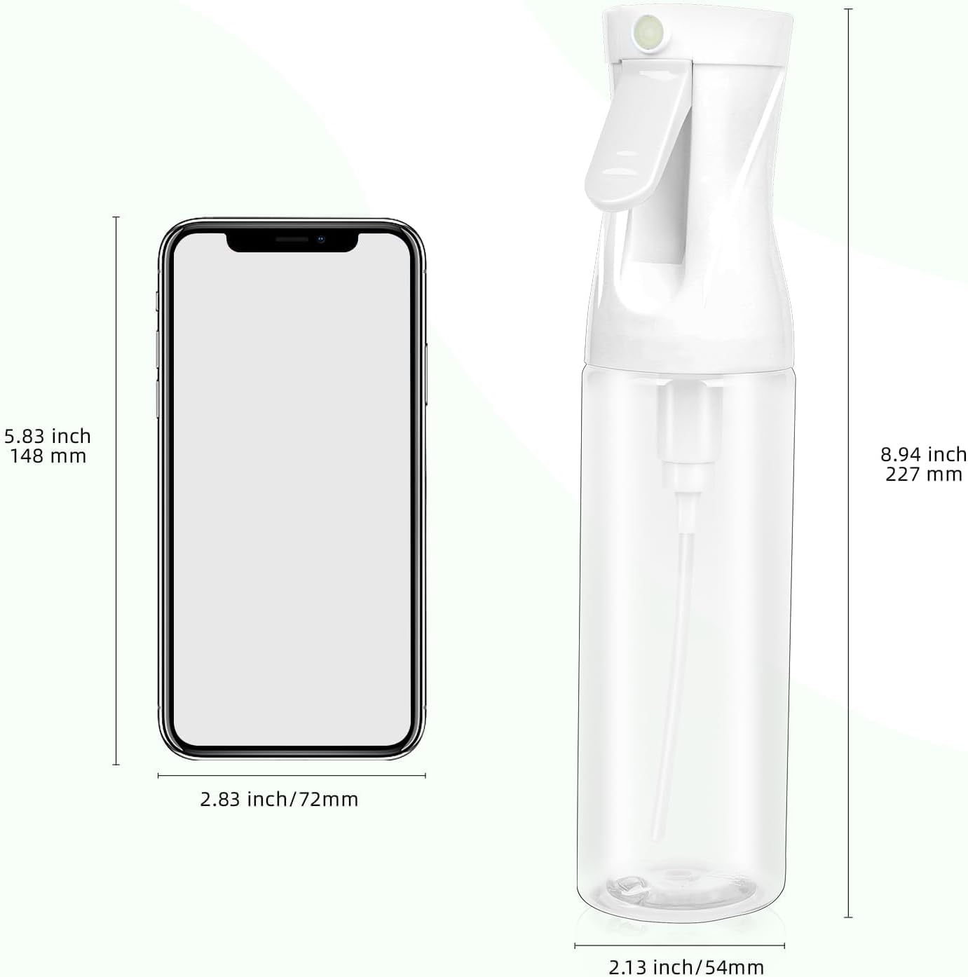 Continuous Spray Bottle - Ultra-Fine Mist Sprayer for Hair, Plants & Cleaning | 300 ml / 10 oz, BPA-Free, Leak-Proof