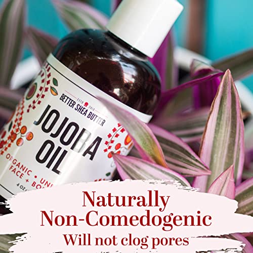 Organic Jojoba Oil for Skin, Hair & Body - 4 oz Pure Moisturizer