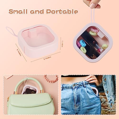 Portable Hair Tie Organizer with Silicone Lanyard - Stackable & Wall-Mountable