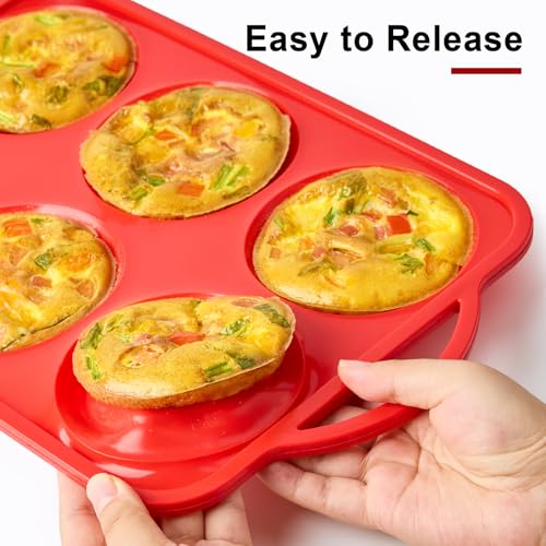 Jumbo Silicone Egg Bite Mold with Metal Frame - 2 Pack Muffin Top Pans