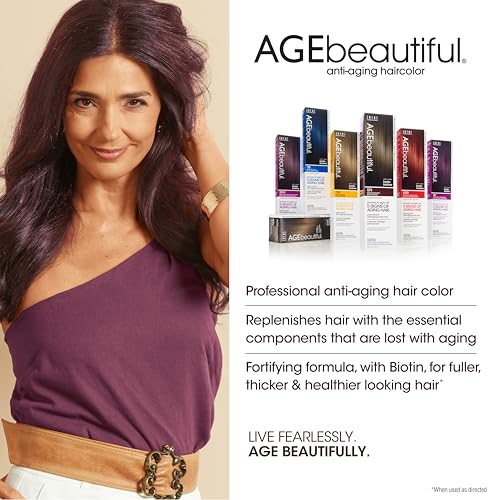 AGE Beautiful Permanent Hair Color Cream - 100% Gray Coverage & Anti-Aging Formula