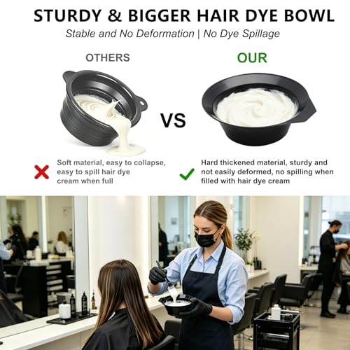 CREATESTAR Professional Hair Dye Brush & Bowl Set for Salon & Home Coloring