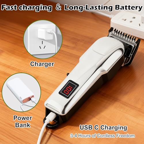 4-Pack Cordless Hair Clippers for Men - Professional Rechargeable Trimmer Set