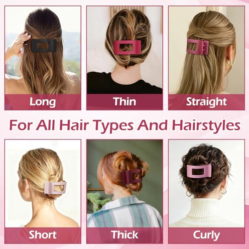 Artchita Pink Purle Flat Hair Clips for Women 6 Pack Strong Hold Non-Slip Barrettes