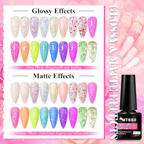 MTSSII 18-Piece Reflective Glitter Gel Nail Polish Set - UV LED Nail Art Kit