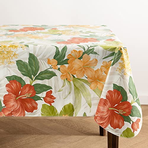 Elrene Callisto Tropical Floral Vinyl Tablecloth - 52" Square