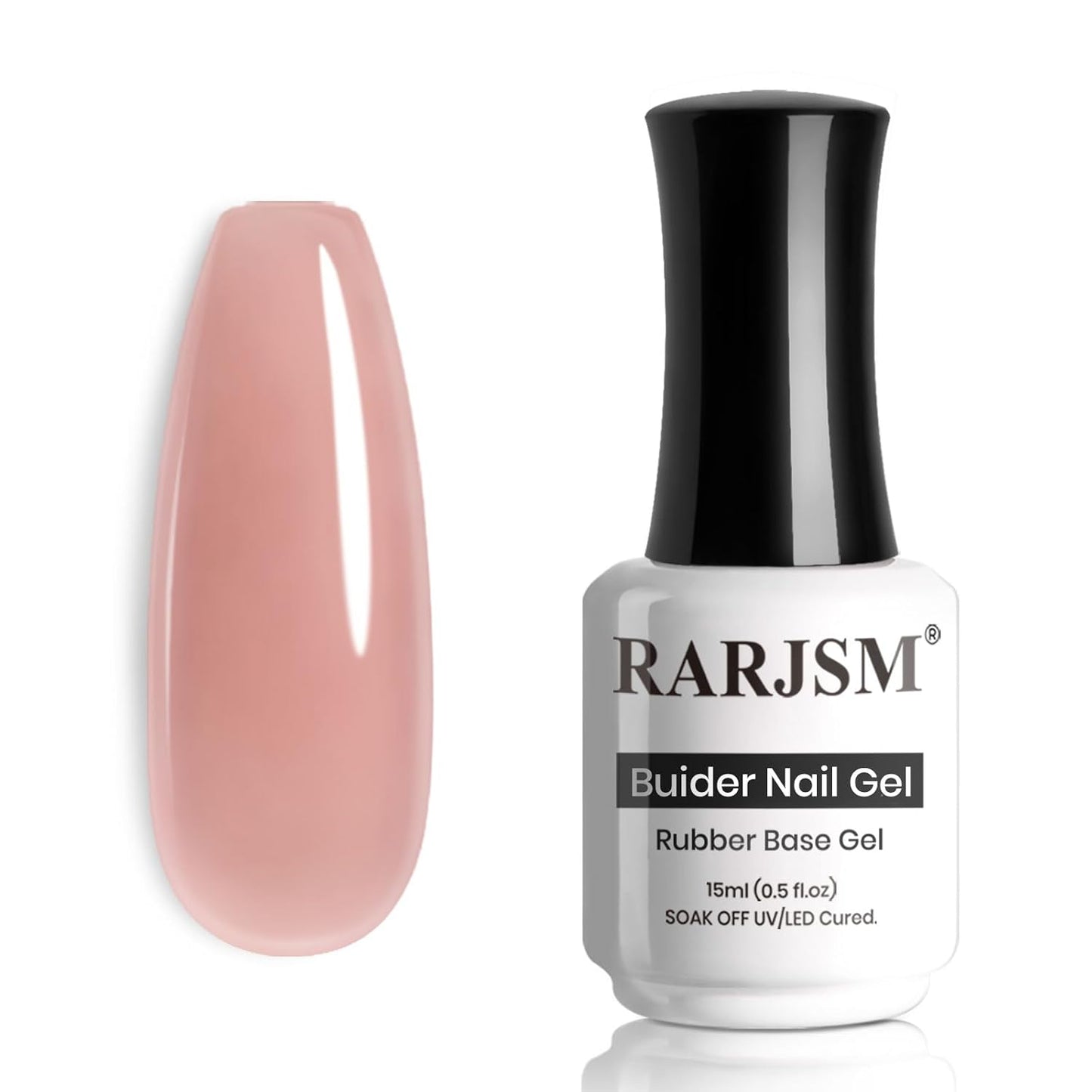Rubber Base Coat Gel Polish - Nude Dirty Pink Skin Tone | 15ml Soak Off for French Manicure & DIY Use