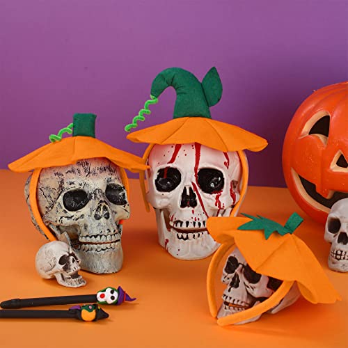 9 Pcs Halloween Pumpkin Headbands - 3 Festive Styles Foam Hair Hoops