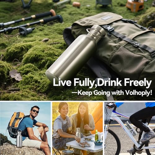 Volhoply 32oz Stainless Steel Reusable Water Bottle - Eco-Friendly & BPA Free