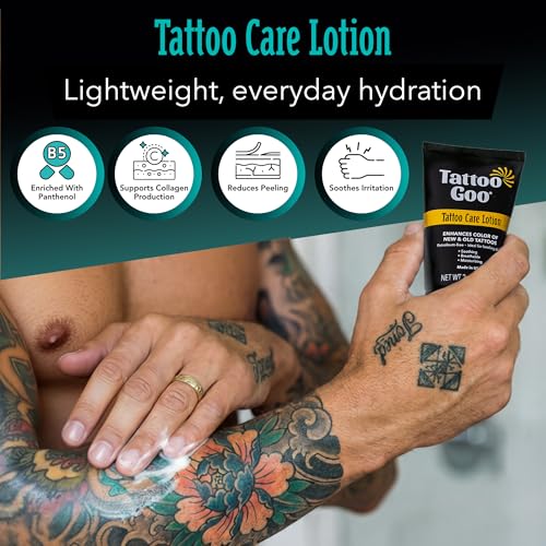 Tattoo Goo 3-Piece Tattoo Aftercare Kit: Antimicrobial Soap, Balm & Lotion