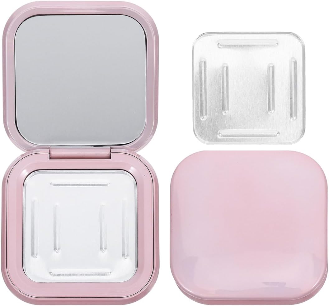 Magnetic Eyeshadow Palette - 2pcs Refillable Makeup Containers with Mirror | Rose Gold DIY Blush & Eye Shadow