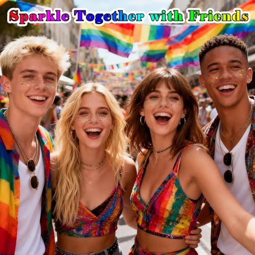 Rainbow Face Glitter Freckles - 8 PCS Temporary Tattoos for Pride
