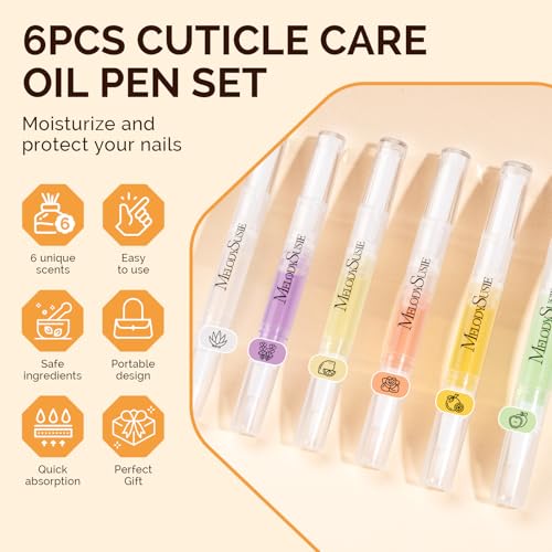 MelodySusie 6-Piece Cuticle Oil Pen Set for Healthy Nails
